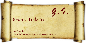 Grant Irén névjegykártya